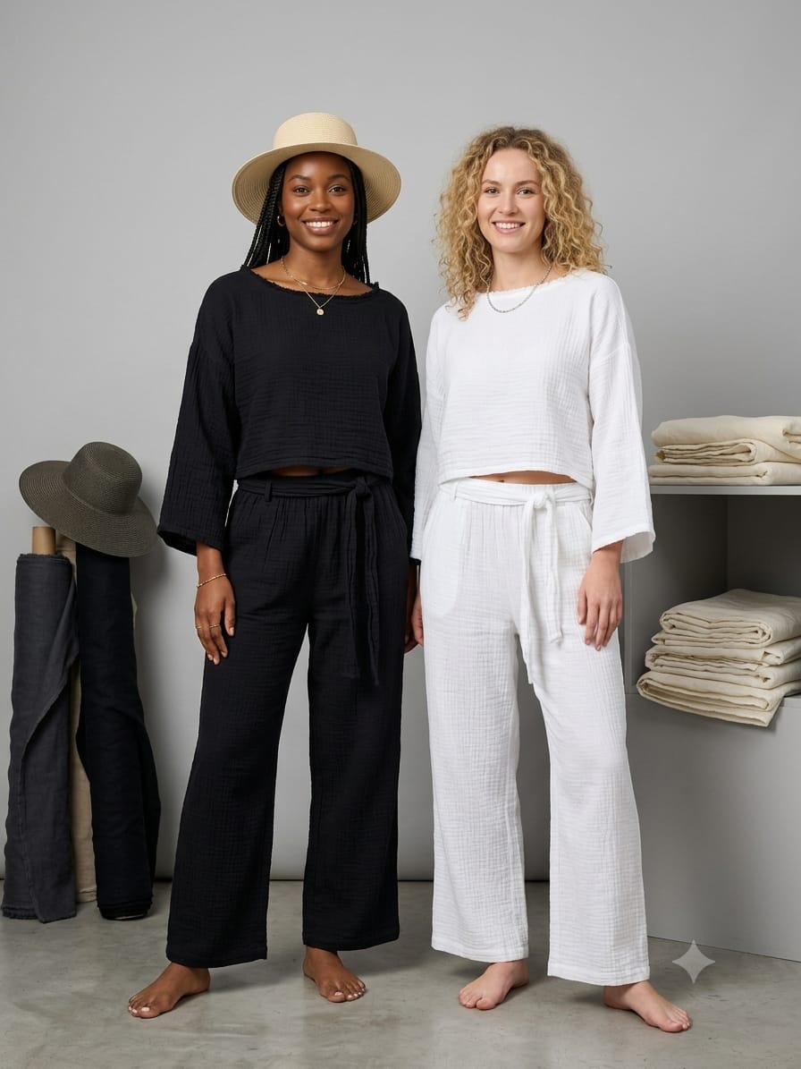 Batwing Sleeve Blouse & Trousers Set